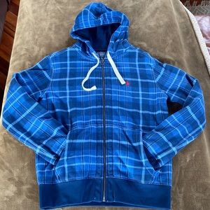 Polo By Ralph Lauren Mens Small blue plaid lined zip up hoody